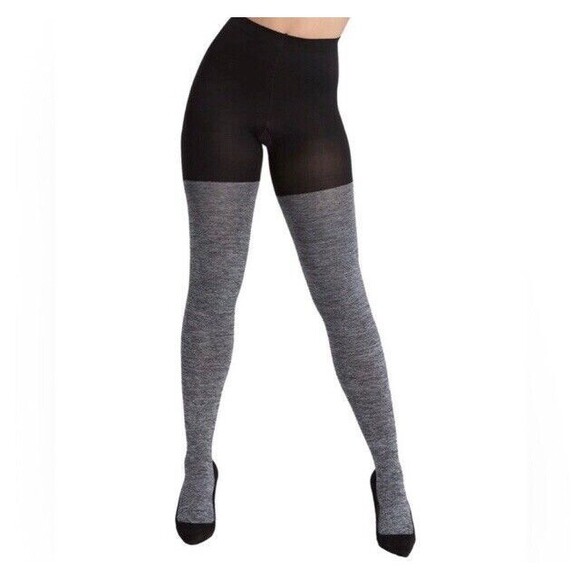 Spanx Tights Womens B Gray Marled Patterned Leg Shapewear New - Picture 2 of 9